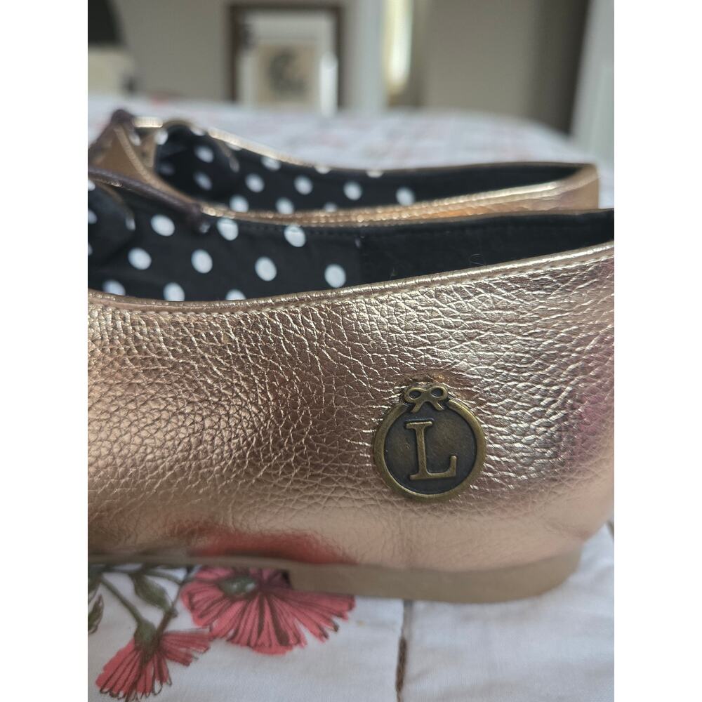 LOLY IN THE SKY Coquette Copper Pebble Vintage Style Round Toe Loafers Size 9 - Picture 3 of 7